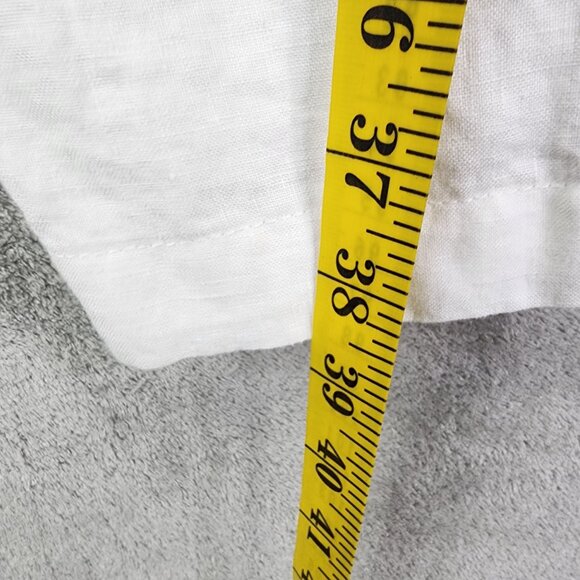 Womens White Charter Club Capri Pants Classic Fit 100% Linen Hi Rise Size 14 - Picture 10 of 11